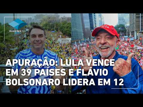 Apuração no exterior: Lula vence em 39 países e Flávio Bolsonaro lidera em 12
