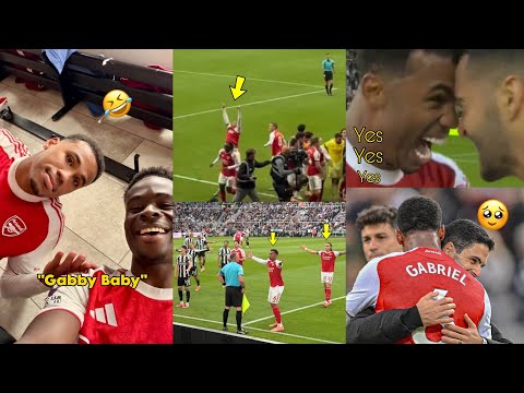UNSEEN😍Arsenal Crazy Celebration & Moment After Gabriel last Min Goal Comeback vs Newcastle👏