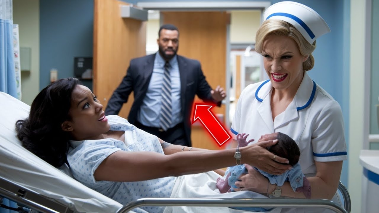 Nurse tries to steal black woman's son, but her husband who owns the hospital arrives in seconds…
