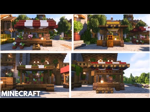 Minecraft: 5 Market Stall Ideas | Market Stand Tutorial