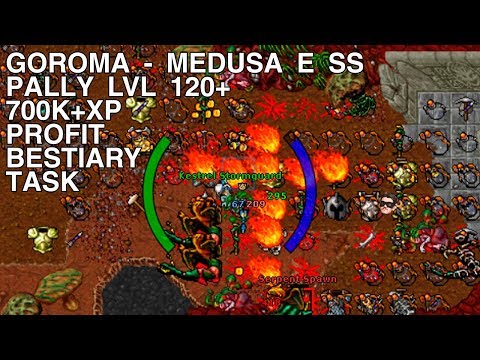 Tibia - Pally lvl 120+ GOROMA MEDUSA E SS - PROFIT/BESTIARY/TASK 700K+ XP