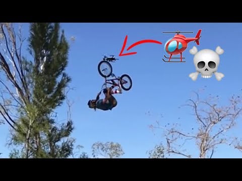 DRONE ALMOST KILLS UPSIDE DOWN BMXER