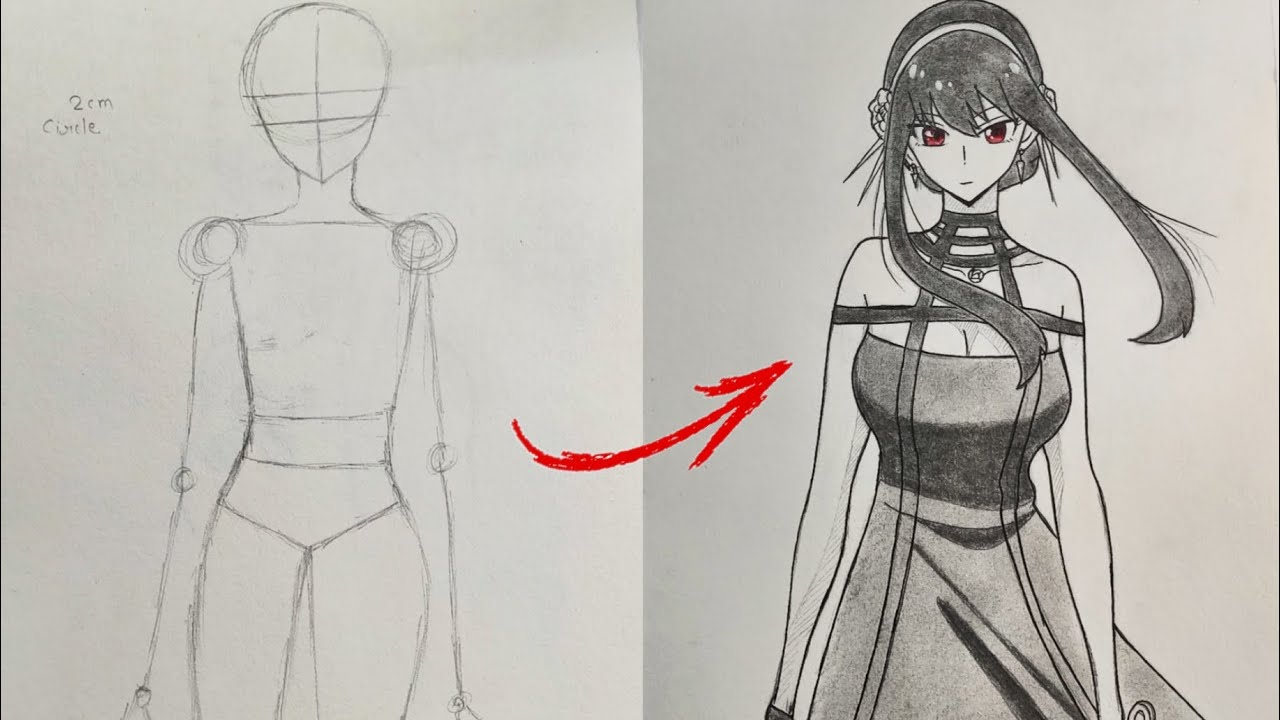 How to draw Yor forger from spy X family | Anime drawing | Tutorial | step by step easy