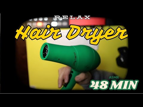 White Noise with Green Hair Dryer | 48 Minutes of Relaxation