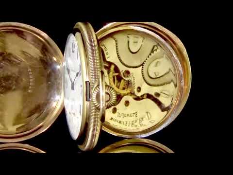 Yellow Gold Filled Antique Hamilton Manual Winding Pocket Watch, White Dial with Arabic Numerals