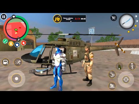 Rope hero vice town | Military base arms of hercules new fighting | Games on new army camp gameplay