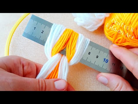 It's so Beautiful 💖🌟 Superb Flower Craft Ideas with Wool - Hand Embroidery Amazing Flower Design