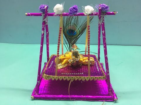 How to make Jhula for Bal Gopal, ganpati at home || Krishna Swing ||  Best out of waste || DIY Ideas Video