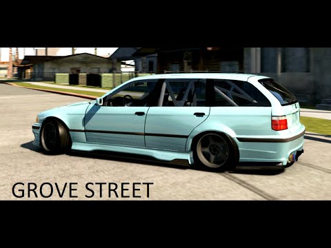 Assetto Corsa - DRIFT IN GROVE STREET IN BMW E36 TOURING ON LOGITECH G920!