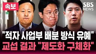 [????속보] 교섭 결과 "적자 사업부 배분 방식 유예".."제도화 구체화" | SBS 뉴스속보