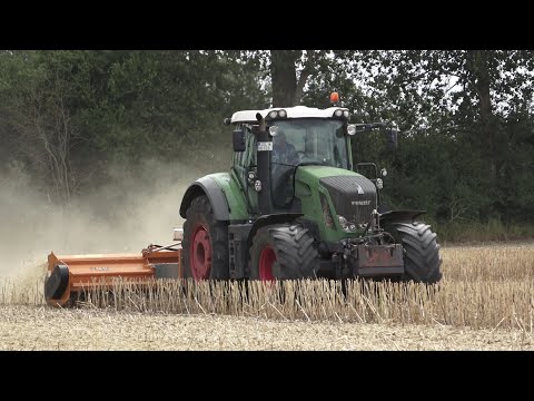 FENDT 828 mit ein BERTI Mulcher (6 Meter) / der 828 pfeift ordentlich / Mulchen / SOUND / 4K