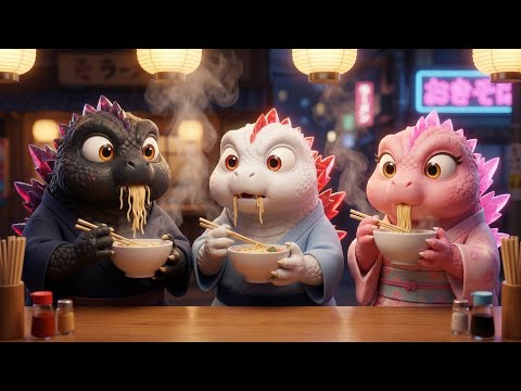 🤯 SHOCK: 3 Baby Godzilla Brothers Run a SECRET Ramen Shop & Their Bizarre Daily Life in Japan 🦎
