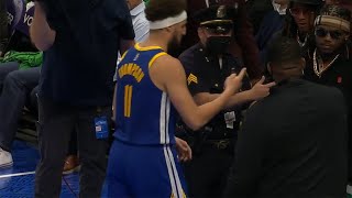 Klay Thompson asked them to move so he could complete his pregame ritual