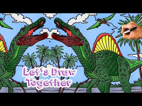 Spinosaurus Drawing & Coloring | How to Draw Spinosaurus Easy.