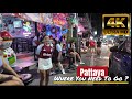 4K Real Pattaya Night Walk Street Markets Entertainment Districts