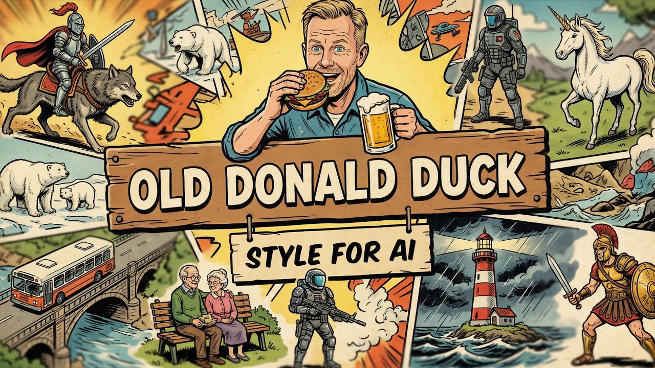 Old Donald Duck style prompt for AI images and videos