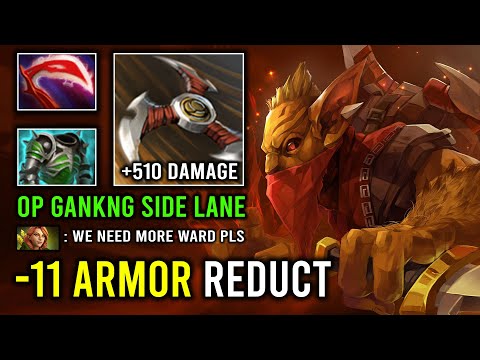 WTF  -11 Armor Reduct Solo Mid BH Ganking Side Lane with 510 Damage Per Hit Dota 2