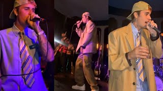 Justin Bieber performing at a Halloween party at The Peppermint Club in West Hollywood, California