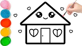 How To Draw House 🏠 | Ghar Ka Chitra Kaise Banate Hain | Easy House Drawing | Ghar ka Chitra