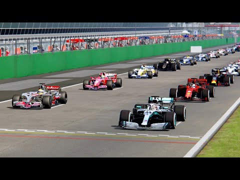All F1 2019 Cars vs All F1 2008 Cars - Monza