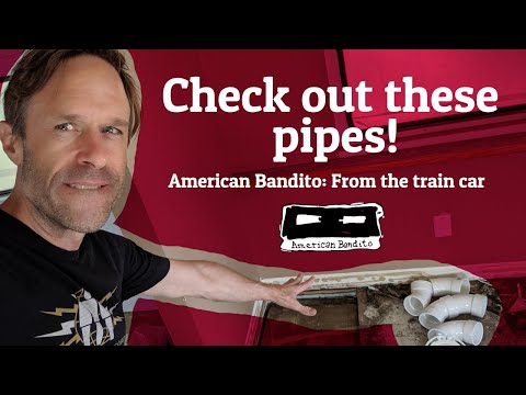 From the train car: I think they're starting the toilet! Check out these pipes!