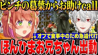 【#にじARK】牛丼食べてるから無理！オフ中に全ロスの危機に立たされていた葛葉のために駆け付けていたほんひまお兄ちゃん【にじさんじ切り抜き/本間ひまわり/葛葉/夕陽リリ/ロストコロニー】