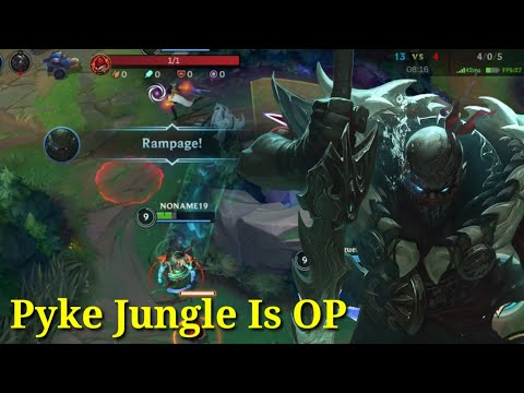 Pyke Jungle Is Over Power ! 0 Dead Challenge- Gameplay Pyke - League of Legends: Wild Rift Indonesia