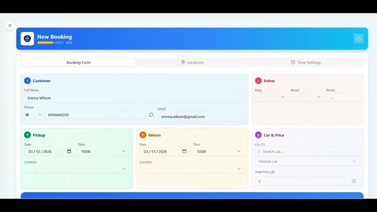 How to Create a New Booking