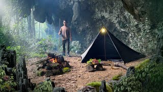 Bertahan hidup sendirian dan berlindung dari badai di dalam gua .  Survive alone Eps. 05