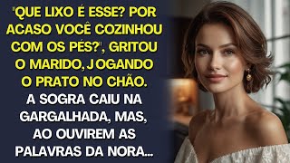 Que lixo é esse? gritou o marido jogando o prato no chão. A sogra caiu na risada, mas ao ouvir…