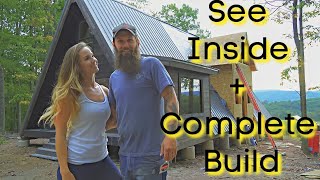 Couple Build Amazing A-Frame House in 2 Years | (Start to Finish Off Grid Housing + INTERIOR Tour)