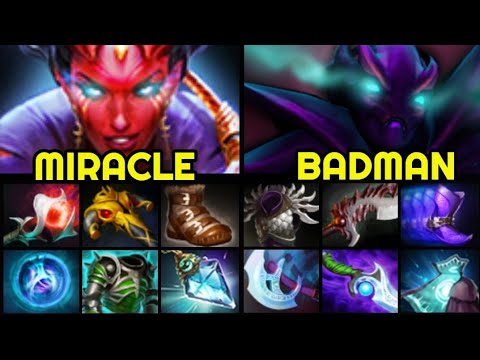MIRACLE Queen of Pain vs BADMAN Spectre - Intense Epic Game 7.27 Dota 2