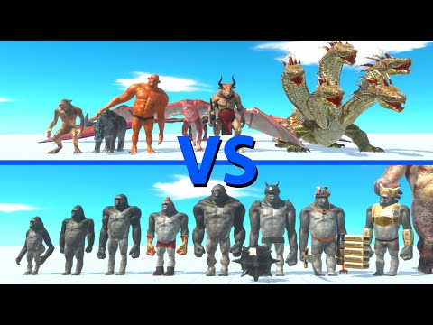 FANTASY Team vs MUTANT PRIMATES Team - Animal Revolt Battle Simulator
