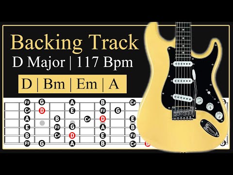 D Major Guitar Backing Track | 117 Bpm