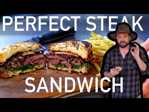 SUPER TENDER STEAK SANDWICH & FRIES ON FIRE - CAMP COOKING