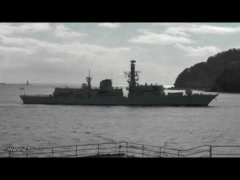 HMS RICHMOND F239 ENTERS DEVONPORT NAVAL BASE AT DEVILS POINT - 26th March 2021