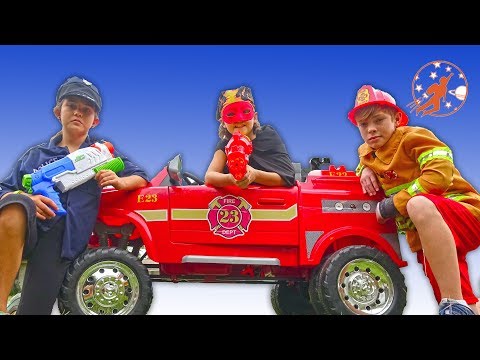 Little Heroes Fire Engines and the Kid Police Heroes - New Sky Kids Super Episode
