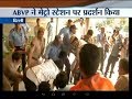 ABVP workers protest over Delhi Metro fare hike