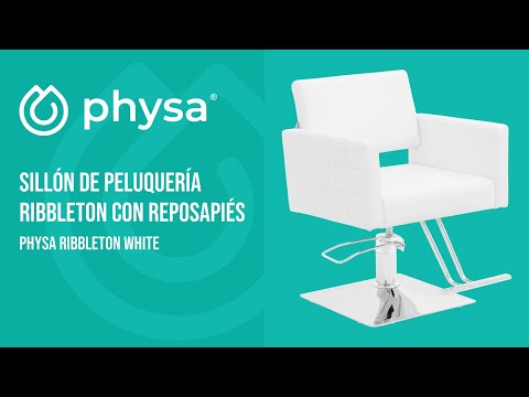 vídeo - Sillón de peluquería Ribbleton con reposapiés - altura del asiento 45 - 55 cm - 150 kg - blanco