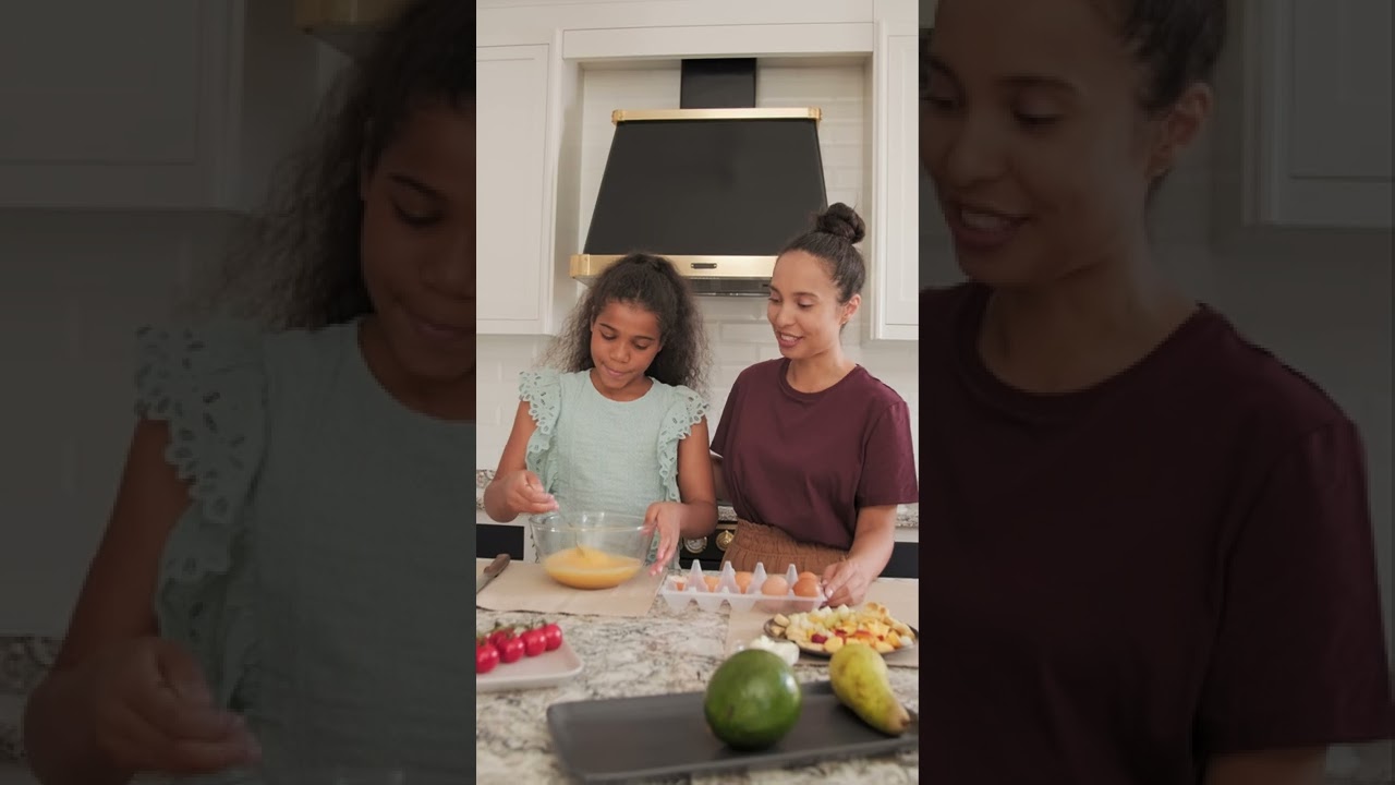FREE STOCK VIDEO - 4K - A Mother and Daughter Cooking Together