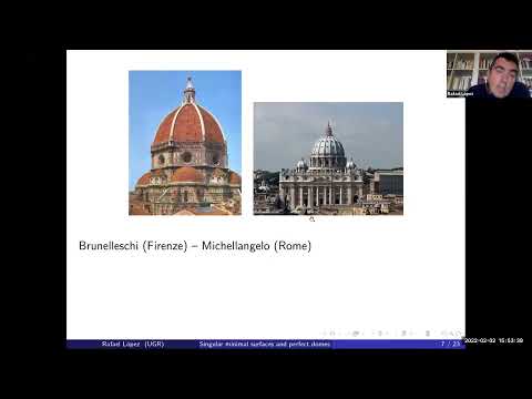 MATH2022 - Singular Minimal Surfaces and Perfect Domes in Architecture, Rafael López