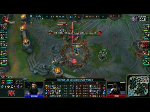 CLG vs FOX Highlights Game 1 NA LCS Summer 2017 Counter Logic Gamning vs Echo Fox by Onivia