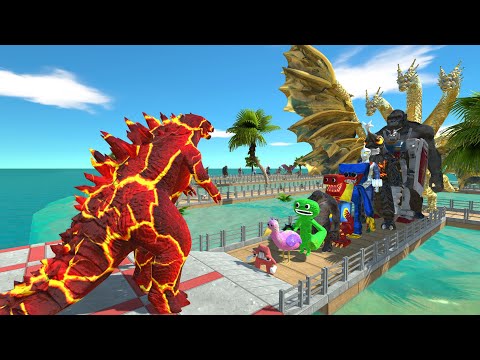 Godzilla Lava vs Ghidorah OASIS DEATH RUN - Animal Revolt Battle Simulator