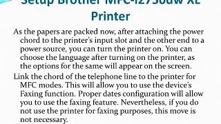 Setup Brother MFC-l2750dw XL Printer