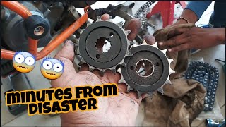 KTM Duke 390 chain-sprocket replacement