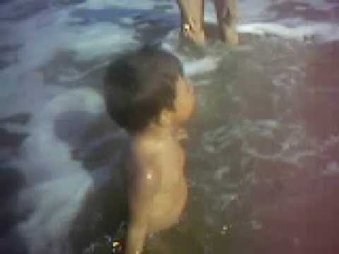 en la playa