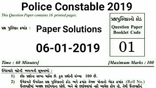 Police Constable paper solutions Date 06-01-2019