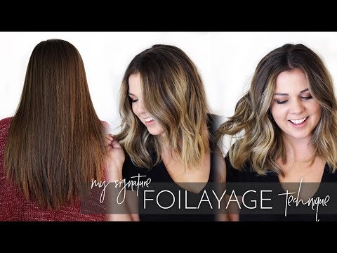 Foilayage Hair Technique - How to Balayage Brunette Virgin Hair | Tutorial on Sierra Schlutzzie Video