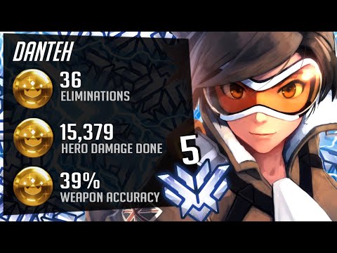 Danteh 4.6k SR Tracer God - 36 elims! [ Overwatch Season 28 Top 500 ]