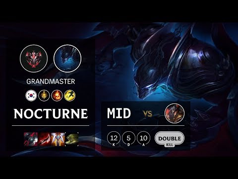 Nocturne Mid vs Twisted Fate - KR Grandmaster Patch 10.5